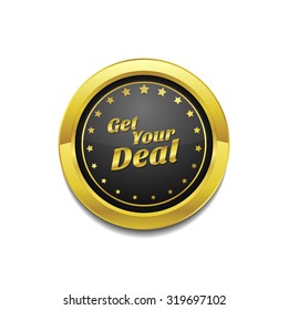 Get Your Deal Golden Vector Icon Button