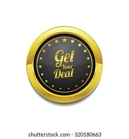 Get Your Deal Golden Vector Icon Button