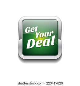 Get Your Deal Green Vector Icon Button