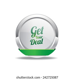 Get Your Deal Green Vector Icon Button