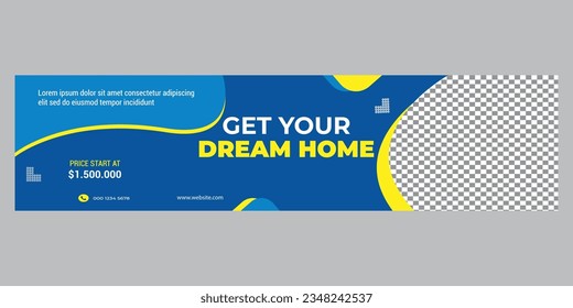 Get your dream home, web banner design template