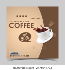 Get Your Favorite Coffee Flyer, Restaurant Flyer, Restaurant Poster, Restaurant Banner, Food Banner, Food Flyer, Food Poster, Advertisement poster, Advertisement Banner