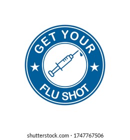 Flu Shot Label Isolated On White Stock Vector (Royalty Free) 1635289978 ...