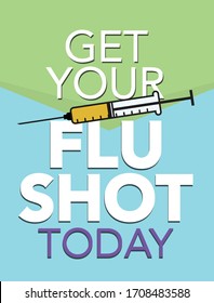 Get Your Flu Shot Today Poster With Syringe