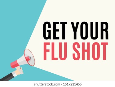 Get Your Flu Shot Vaccination Concept Flat Background. Vector Illustration EPS10