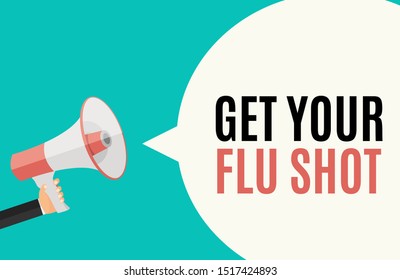 Get Your Flu Shot Vaccination concept flat background. Vector Illustration EPS10