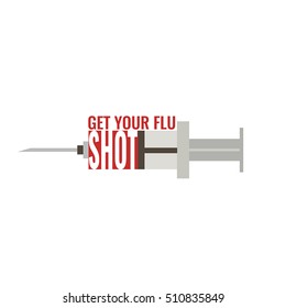 Get your flu shot. Vaccine sign. Health concept.