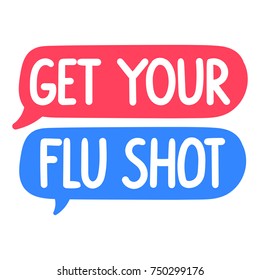 Get your flu shot. Vector hand drawn illustration on white background.
