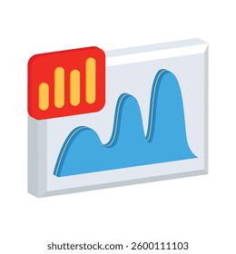 Get your hands on 3d icon showing business infographics screen