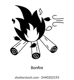 Get your hands on bonfire doodle icon 