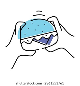 Get your hands on burger doodle icon 
