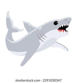 Get your hands on captivating flat design of shark fish 