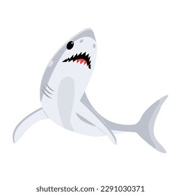 Get your hands on captivating flat design of shark fish 