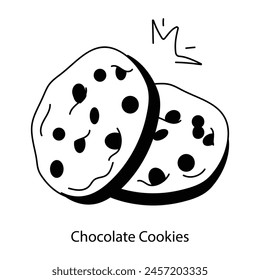 Get your hands on chocolate cookies doodle icon 