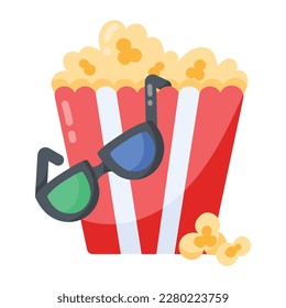 Get your hands on cinema popcorn flat sticker 