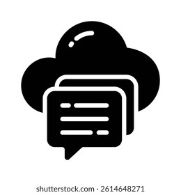 Get your hands on cloud communication glyph style icon