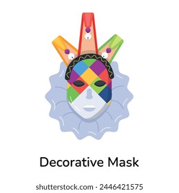 Get your hands on decorative mask flat icon 