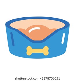 Pon tus manos en el icono plano del tazón de perro 