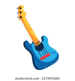 Coge tus manos en un icono plano de guitarra 