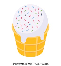 Get your hands on ice cream isometric icon 