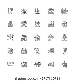 Get your hands on linear style medical machinery icons 