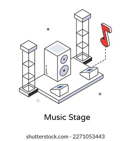 Get your hands on music stage isometric icon 