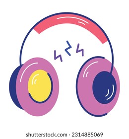 Get your hands on music headphones flat sticker 