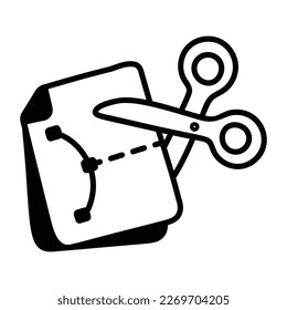 Get your hands on paper cutting sketchy icon 