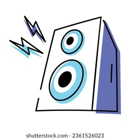Icono de doodle de altavoz de fiesta 