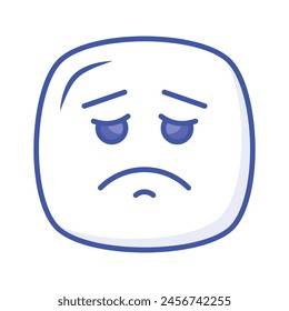 Get your hands on perfectly designed sad emoji icon, customizable vector