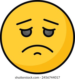Consiga sus manos en el icono de emoji triste perfectamente diseñado, Vector personalizable