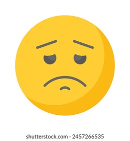 Get your hands on perfectly designed sad emoji icon, customizable vector