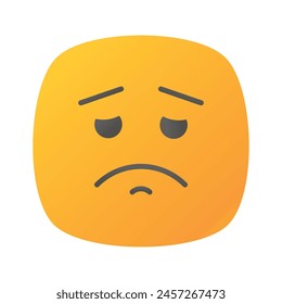 Consiga sus manos en el icono de emoji triste perfectamente diseñado, Vector personalizable
