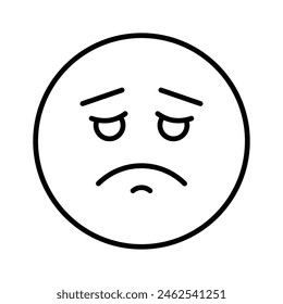 Consiga sus manos en el icono de emoji triste perfectamente diseñado, Vector personalizable
