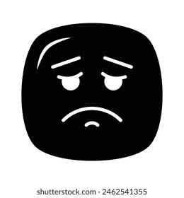 Consiga sus manos en el icono de emoji triste perfectamente diseñado, Vector personalizable
