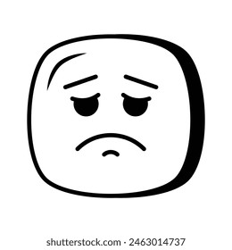 Get your hands on perfectly designed sad emoji icon, customizable vector