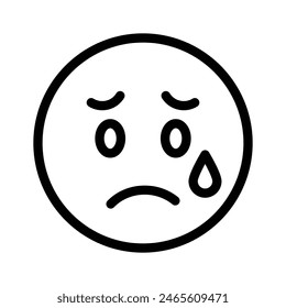 Consiga sus manos en el icono de emoji triste perfectamente diseñado, Vector personalizable