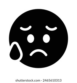 Holen Sie sich die perfekte entworfene traurige Emoji-Ikone, anpassbare Vektorgrafik