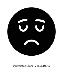 Consiga sus manos en el icono de emoji triste perfectamente diseñado, Vector personalizable