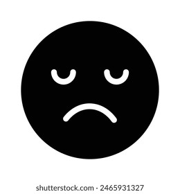 Consiga sus manos en el icono de emoji triste perfectamente diseñado, Vector personalizable