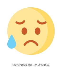 Consiga sus manos en el icono de emoji triste perfectamente diseñado, Vector personalizable