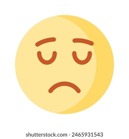 Consiga sus manos en el icono de emoji triste perfectamente diseñado, Vector personalizable