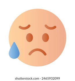 Get your hands on perfectly designed sad emoji icon, customizable vector