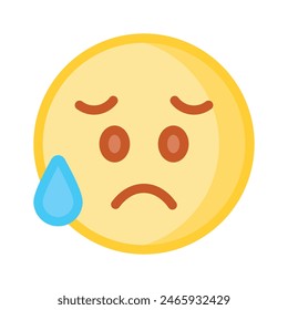 Get your hands on perfectly designed sad emoji icon, customizable vector