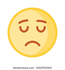 Get your hands on perfectly designed sad emoji icon, customizable vector