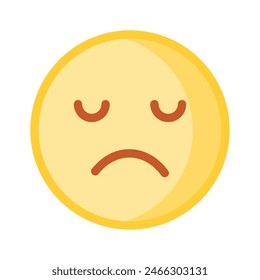 Consiga sus manos en el icono de emoji triste perfectamente diseñado, Vector personalizable