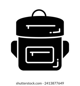 Get your hands on school bag vector design, premium handy icon of backpack