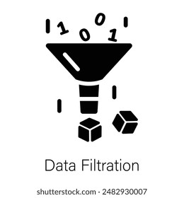 Get your hands on solid icon of data filtration 