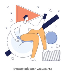 Get your hands on success flat illustration 