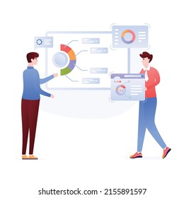 Get your hands on this flat illustration of business infographics 

